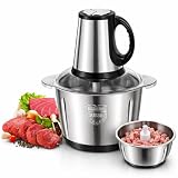 Multiprocessador Elétrico 5L Inox Triturador de Alimentos Carne Legumes 5 Lâminas 2 Velocidades 110V ou 220V (220, Volts)