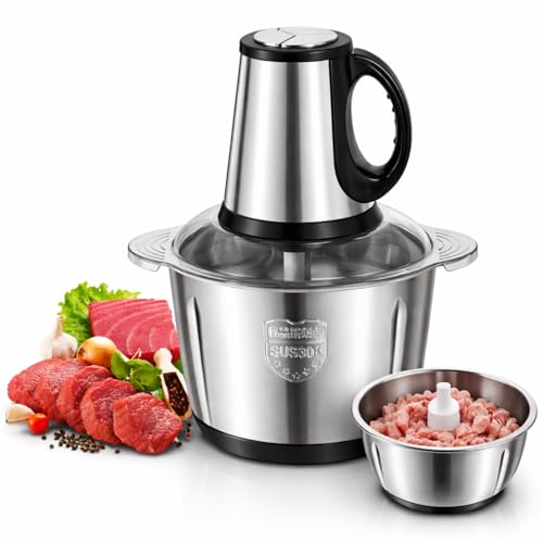 Multiprocessador Elétrico 5L Inox Triturador de Alimentos Carne Legumes 5 Lâminas 2 Velocidades 110V ou 220V (110, Volts)
