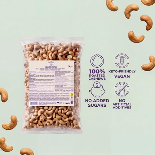 Miniatura 7 de Anacardos Enteros Tostados Sin Sal 1 Kg Nut Me Sin Gluten Vegano Natural Alto En Proteínas Snack Saludable Y Sabroso