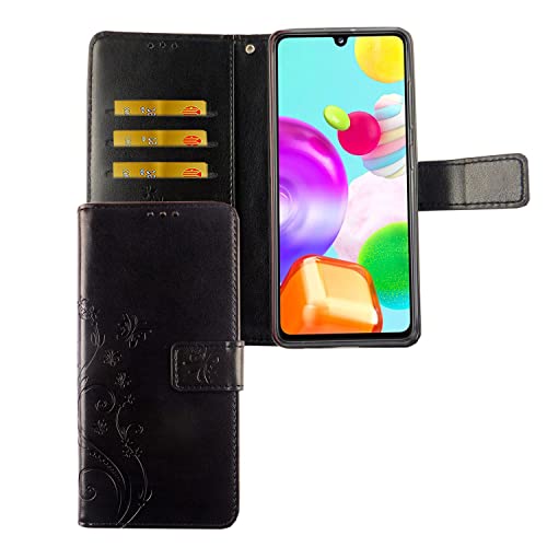 Étui de protection en cuir synthétique pour Samsung Galaxy A41 noir