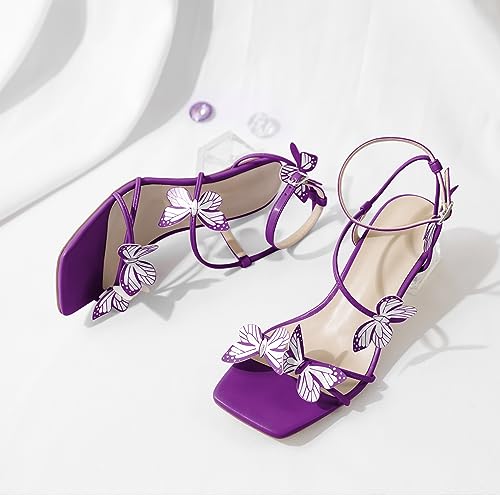 Image of Zamikoo Women's Heeled Sandals Square Open Toe Ankle Strap Block Heels Strappy Clear Heels Chunky Low Heels