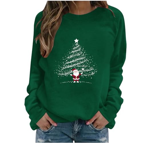 Generisch Weihnachtspullover Damen Weihnachts Langarmshirt Casual...