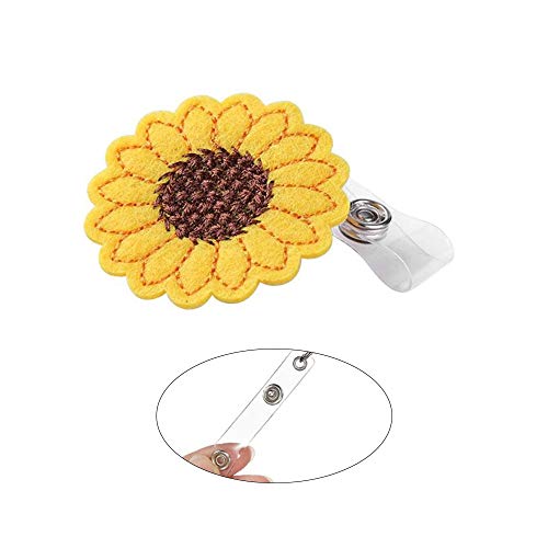 Sunflower Badge Reel Holder Clip 24in Retractable ID Badge Holder for Carrying Keys Credit Cards, Working Badges - Image 3
