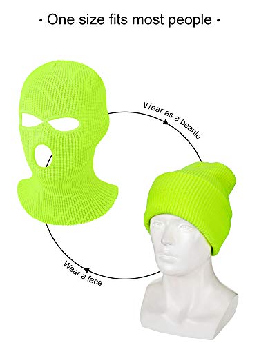 Image of SATINIOR 3 Holes Ski Mask Full Face Cover Outdoor Balaclava Winter Knitted Neck Gaiter for Halloween Sports Cycling