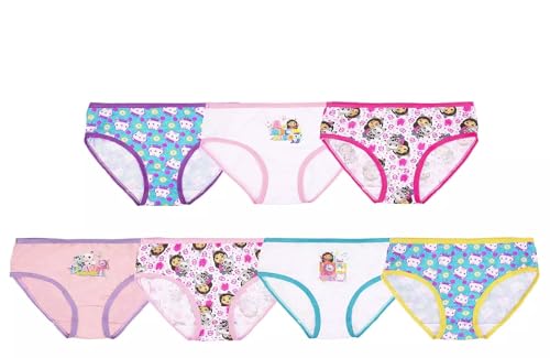 Handcraft Licensed Girls Underwear - Gabby Dollhouse 7-Pack Toddler/Little Kid/Big Kid Size Briefs Panties