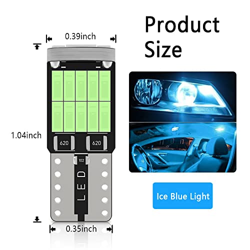 2Pcs 26Smd 800Lm Interior Car Lights,T10 Led Bulb 300% Brightness Upgrade,Led Light Lamp Kit Replacement For Dome Led Light,Map Light,Reading Light,Trunk Light,License Plate Light (Ice Blue/2Pcs) #TOP1