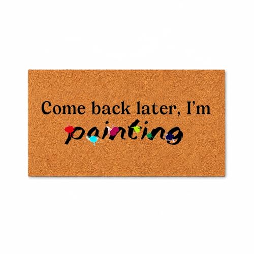 WoodByStu Come Back Later Doormat, Painter Studio Entry Rug