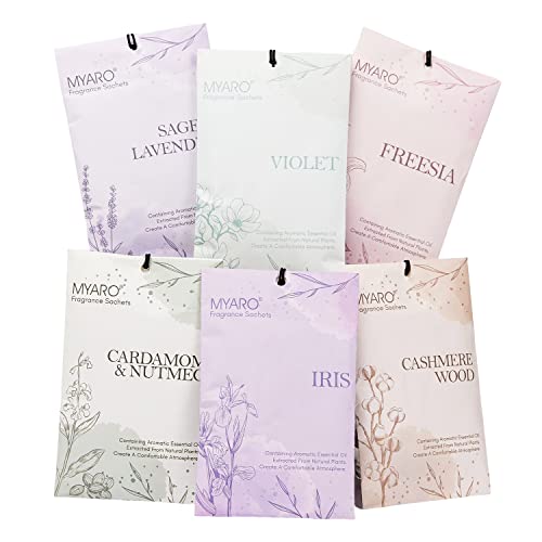 Myaro 12 Packs 6 Scents Scented Sachets For Drawer And Closet, Air Fresheners Long-Lasting Sachets Bags Home Fragrance Sachet For Lover #TOP16