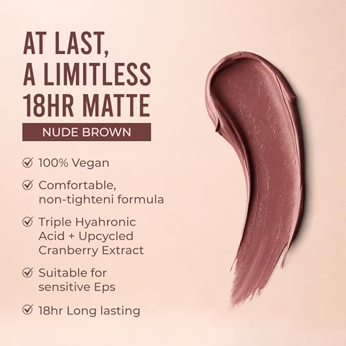 Image of Scality Liquid Lipstick - Nude Brown | Highly Pigmented Matte Lipstick | One Swipe Application | Long Lasting, Transferproof & Smudge Proof | Smooth Comfortable Wear | Perfect for Daily & Occasion Makeup (5 ml)