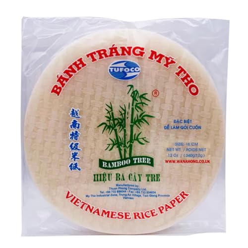 WaNaHong Vietnamese Rice Paper | Great for Spring Roll Summer Roll | Gluten Free, Vegan, and Low Calorie (16cm)
