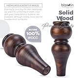 Btowin 8 Inch / 20cm Solid Wood Furniture Legs,4Pcs Couch Legs Wooden Bun Feet Sofa Feet with Threaded M8 Hanger Bolts &Mounting Plate &Screws for Sofa Cabinet Ottoman Armchair,Glaze - Image 2