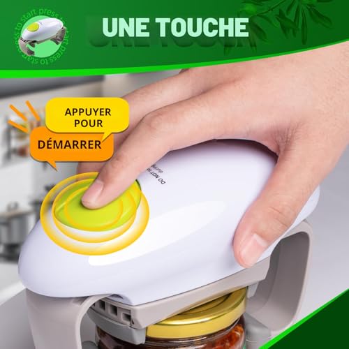 YUET Ouvre-boîte électrique à bord lisse portable, Gadget de Cuisine à Ouverture Ouvre-bocal Automatique Mains Libres avec Moins d'efforts, Fonctionne avec piles Pour Ouvrir – vue 4