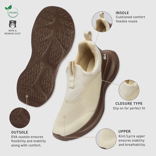 Image of Neeman's Mono Curve Men Slip On Shoes | Breathable Stretch Knit Casual Sneakers | Lightweight EVA Pebble Grip Sole | Foam Cushioned Footbed | Comfortable Everyday Walking Shoes