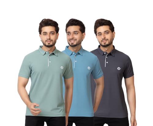 Image of OSCILLATE Summer Casual Wear Polycotton Polo Tshirt || Collared Neck Half Sleeve Solid T-Shirt for Men