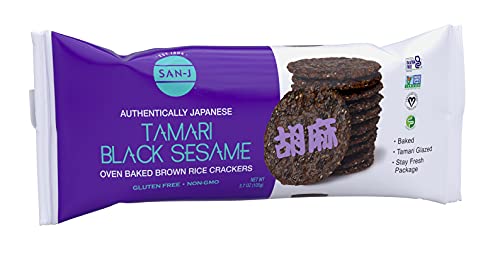San-J Black Sesame Rice Crackers, 3.7-Ounce Packages (Pack Of 12) #TOP18