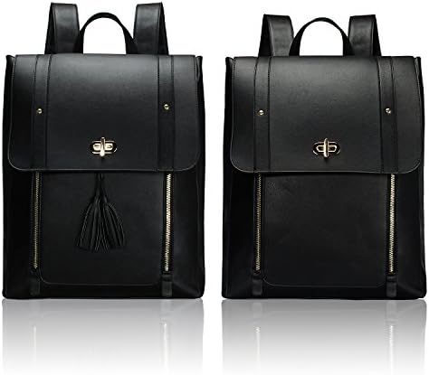 Estarer Laptop Backpack for Women 15.6 Large PU Leather Satchel Rucksack Handbag For Work Travel