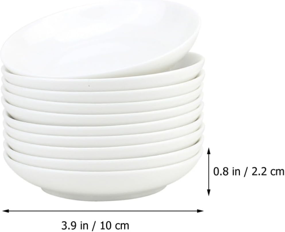 12pcs Ceramic Ink Brush Dishes for Painting and Calligraphy, Round White Ink Plates with Smooth Surface and No Burrs, for Beginners and Home Office Stationery Use