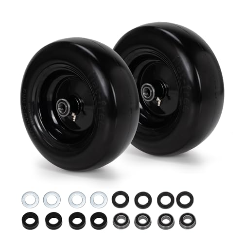 11x4.0-5 Flat-Free Lawn Mower Tire, 2 Pcs Replacement 11x4.0-5 Solid