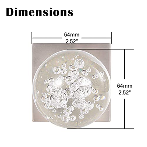Hiemey 4 Pack Dummy Bifold Door Knob Set, Inactive Hall Closet Door Knobs Interior, Round Clear Bubble Ball Crystal Glass Door Knobs Brushed Nickel, Bs-025 #TOP2
