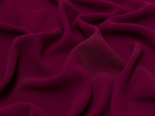 Minerva Heavy Triple Crepe Fabric Maroon Polyester Minerva Core Range Triplecrepe-Maroon