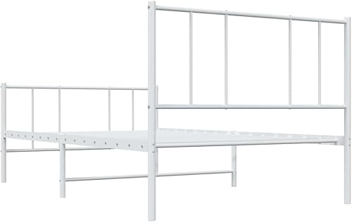 Miniatura 8 de YAFF Marco de cama de metal de 81.5 x 41.3 x 35.4 pulgadas, marco de cama de plataforma de acero resistente con cabecero, no necesita somier, sin