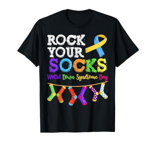 Rock Your Socks Día Mundial del Síndrome de Down Concientización Mujeres Niños Camiseta