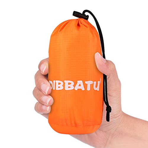 DIBBATU Emergency Survival Poncho Heat Reflective Blanket Poncho Waterproof Thermal Emergency Raincoat Keeps You Dry and Warm During Camping Hiking Auto, or Any Outdoors (4 pack)