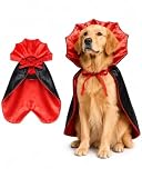 BTACGWP Capa de Vampiro para Mascotas, 1 Unidad Talla L, Rojo y Negro, Disfraz de Halloween para Perro y Gato, Accesorio de Cosplay Fácil de Colocar, Ideal para Fiestas y Sesiones Fotográficas