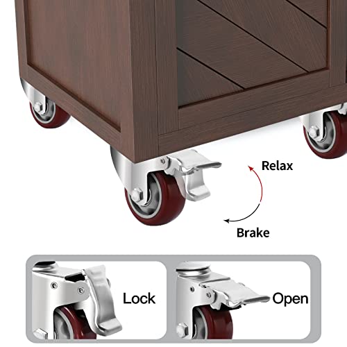 AOCHENLY Caster Wheels, Heavy Duty Castors PU Wheels M12-1.75x1-1/5 Threaded Stem Casters Swivel Casters with Double Brakes Set of 4 (M12-1.75x1-1/2,3 Inch) by AOCHENLY - Image 3