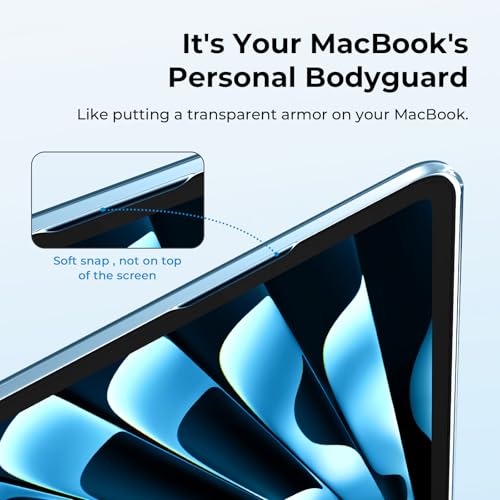 EooCoo Case Compatible with MacBook Air 13 inch M5 M4 M3 M2 2026-2022 A3449 A3240 A3113 A2681, 13.6" Hard Case Cover & Keyboard Skin & Screen Protector for Laptop Air 13.6 inch - Crystal Sky Blue by EooCoo - Image 3