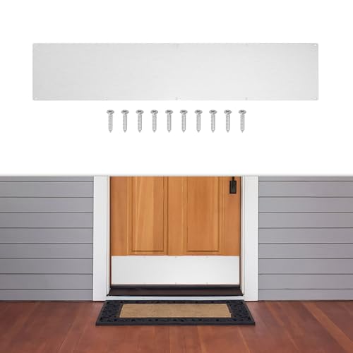GLOKUUCA 1 Pcs Door Kick Plates - 10 x 30 Inches Door Push Plate (Silver) by GLOKUUCA - Used condition - US$37.02