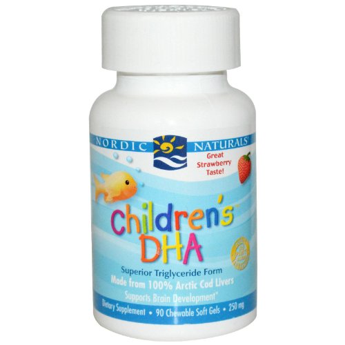 Nordic Naturals Children's DHA Capsules, 250 mg,Strawberry, 90-Count