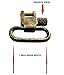 Detroit Leather Shop Pair of 1 Inch Tri-Lock Gun Sling Swivels All Metal (Three Color Options) (Steel Antique Brass)