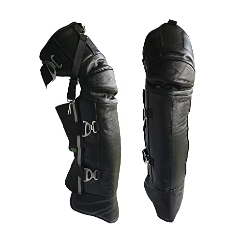 Thermal Wool Leg Warmers/Knee Warmers/Knee Brace With Adjustable Elastic Straps (Cowhide Extended Version)(1 Pair)