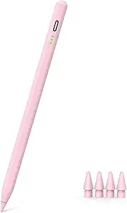 Pink Stylus Pen for iPad Pro Air Mini 2018-2026, Palm Rejection Fast Charge | Compatible with iPad 6–11 Gen (A16), iPad mini 5/6/7, iPad Air 3–6 Gen (M2/M4), iPad Pro 11/12.9" 1–6 Gen, M4 iPad Pro 11/13"