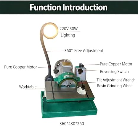 220V Adjustable Angle Knife Sharpener - Professional Electric Tool with Forward/Reverse Rotation & LED Light - Universal Grinding Machine for Precision Sharpening