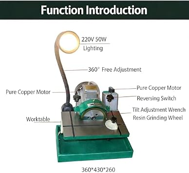 220V Adjustable Angle Knife Sharpener - Professional Electric Tool with Forward/Reverse Rotation & LED Light - Universal Grinding Machine for Precision Sharpening