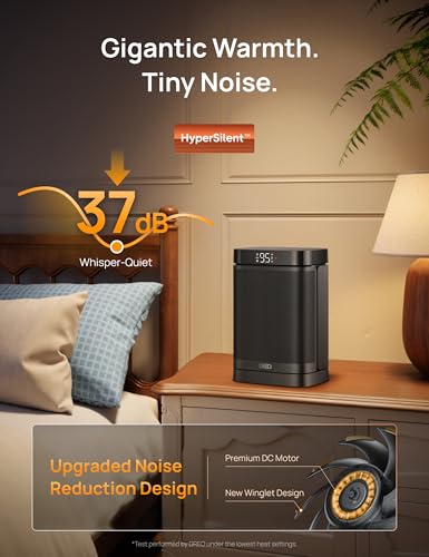 Image of DREO Space Heater, 1500W Portable Electric Heaters for Indoor Use, PTC Ceramic Heater for Office with Remote, Thermostat, 70Oscillation, 12H Timer, 5 Modes, Safe Quiet Room Heater for Bedroom