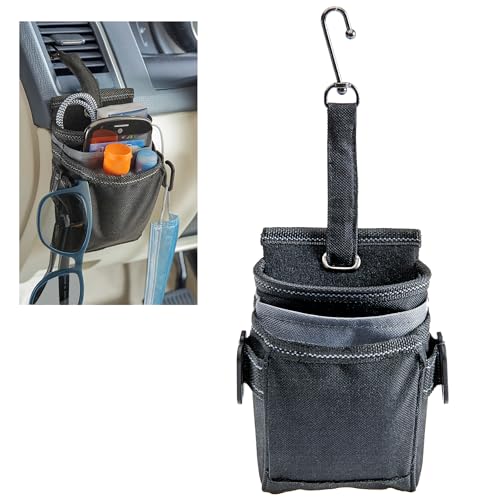 High Road DriverPockets Car Phone Holder Air Vent Pouch and Front Seat Organizer with 3 Pockets, Hanging Hooks and Charging Port
