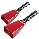 2 pack 7 in. steel cowbell/Noise makers with handles. Cheering Bell for sporting, football games, ev