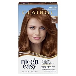 Clairol Nice 'N Easy Permanent Hair Colour 6RB Natural Light Chestnut Brown, 100% Grey Coverage, Natural Looking Hair Colour