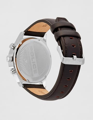 Image of Police Quartz Multifunction Grey Dial Brown Leather Strap Watch for Men - PLPEWGF0040202