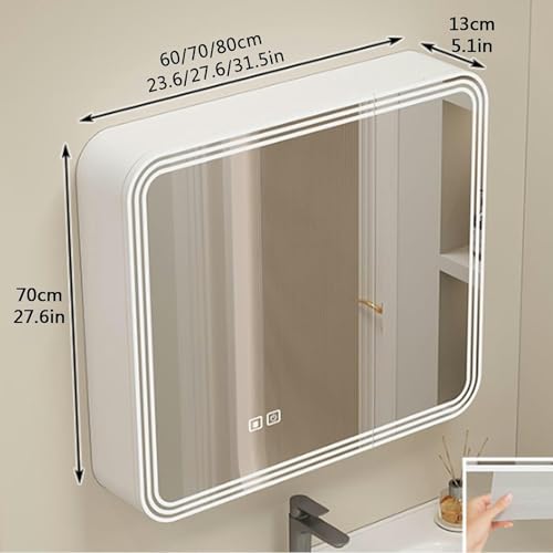 Botiquín de aluminio y espejo de tocador con luces para baños exclusivos 3