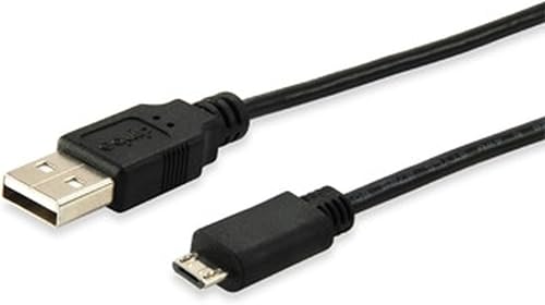 Equip 128594 USB 2.0 Type A Male to Micro-B Male Cable, Black, 1 Meter Length