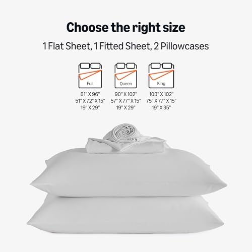 Amazon Basics Cooling Sheets, 4-Piece Bed Sheet Set for Summer, Soft and Breathable for Hot Sleepers, Bedding with 1 Deep Pocket Fitted Sheet, 1 Flat Sheet, and 2 Pillowcases, Queen, Gray - 4