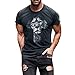 Zilosconcy Männer Tshirts Sport Sommer Outdoor Schwarze Sportshirt Streetwear Kurze Bunt Rundhals Schwarz Fitness Unterhemd Laufshirt Funktionsshirt