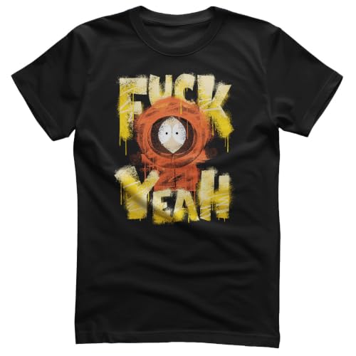 South Park Officially Licensed Kenny McCormick F*CK Yeah Mens T-Shirt (Black), Large