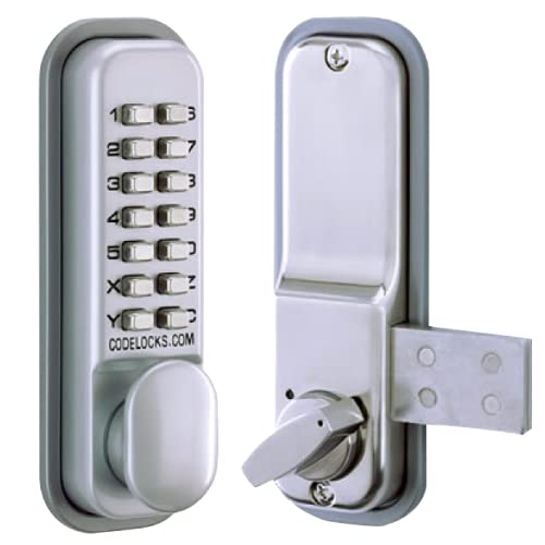 Codelocks L28936 Digital Push Button Door Lock sim Surface Fixed deadbolt in Satin Chrome