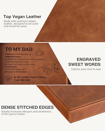 Gifts for Dad Christmas Xmas from Daughter Son, PU Leather Valet Tray with Wireless Charger, Unique Dad Birthday Men Gift Ideas for Father, Wireless Charging Station and Valet Tray
