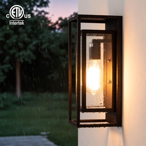 mirrea 14" Modern Outdoor Porch Wall Light, Oil Rubbed Bronze, 2 Pack by mirrea - Used condition - Image 8
